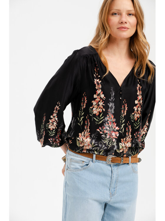 blue shadow blue shadow Bluzka Li Czarny Regular Fit
