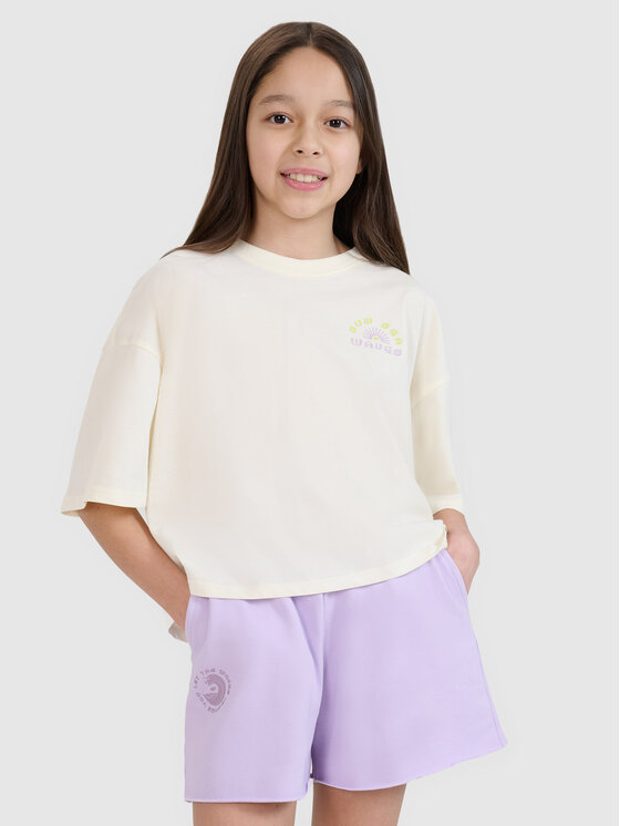 4F 4F T-Shirt SWELLS OF THE OCEAN Biały Oversize