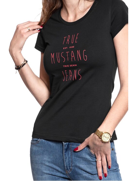 Mustang Mustang T-shirt ALEXIA C PRINT Nero Slim Fit