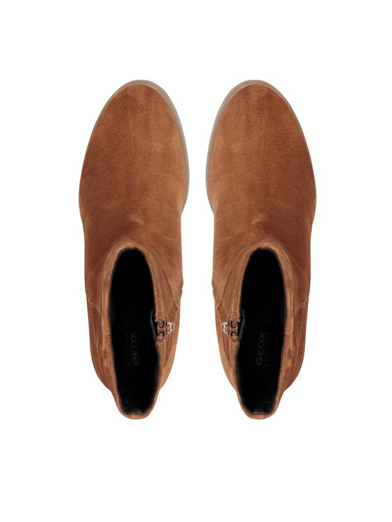 Geox Geox Polokozačky D Elidea Wedge D36VQB 00022 CD500 Hnědá