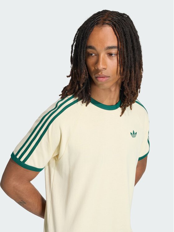 adidas adidas T-Shirt 3-Stripes Żółty Regular Fit