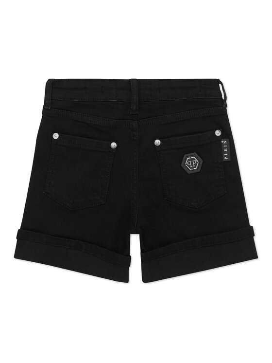 PHILIPP PLEIN PHILIPP PLEIN Szorty jeansowe 28123 Czarny Basic Fit