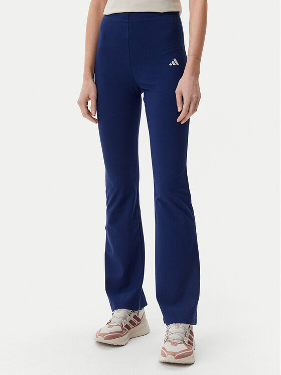 adidas Colanți Essentials Small Logo JD3073 Bleumarin Flare Fit