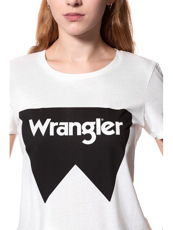 Wrangler Wrangler T-Shirt FESTIVAL TEE Biały Regular Fit