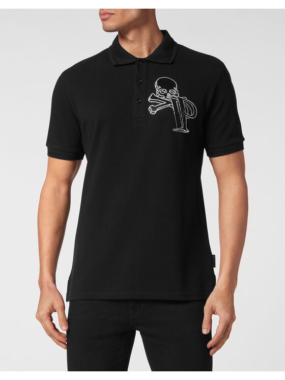 PHILIPP PLEIN PHILIPP PLEIN Polo 15473 Czarny Slim Fit