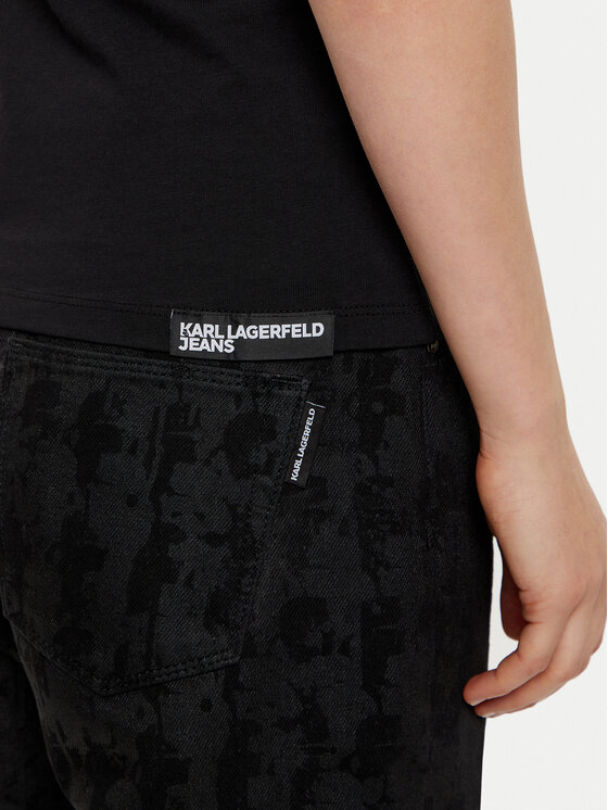 Karl Lagerfeld Jeans Karl Lagerfeld Jeans Marškinėliai A1W17004 Juoda Slim Fit