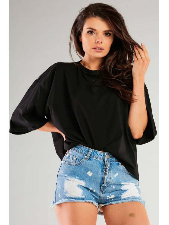 Infinite You Infinite You Bluzka M265 Czarny Basic Fit