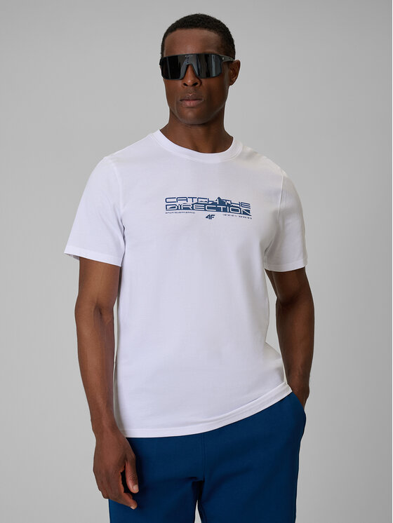 4F 4F T-Shirt TREKKING Biały Regular Fit