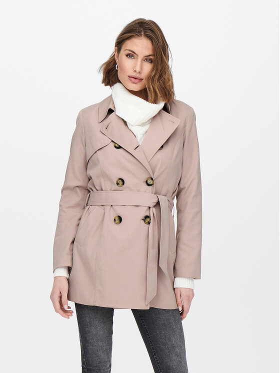 ONLY ONLY Trenčkot Valerie 15191821 Růžová Regular Fit