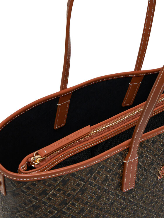 Tommy Hilfiger Tommy Hilfiger Kabelka Th Monoplay Leather Tote AW0AW17416 Černá
