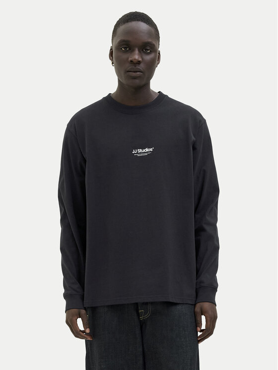 Jack&Jones Jack&Jones Majica dugih rukava Soho 12278788 Crna Relaxed Fit