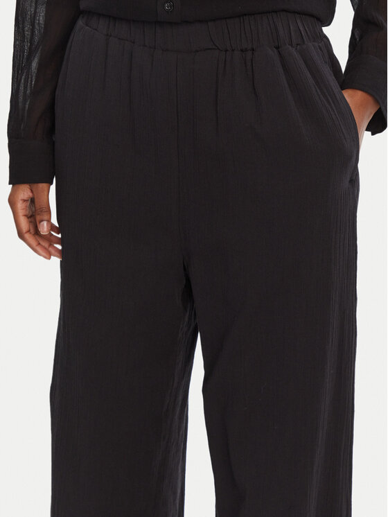 Seafolly Seafolly Spodnie materiałowe Crinkle 55430-PA Czarny Relaxed Fit