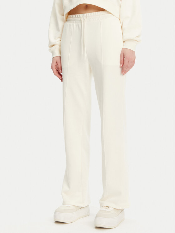 Converse Pantaloni trening 10028418-A01 Écru Wide Leg