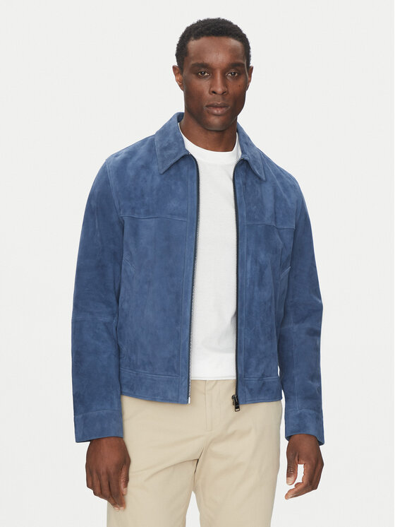 BOSS BOSS Шкіряна куртка H-Malbano5 50528014 Голубий Regular Fit