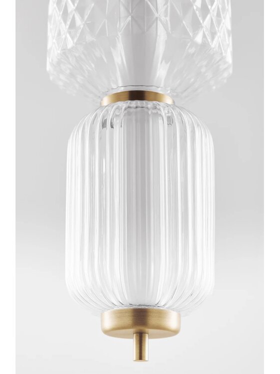 MIAhome MIAhome Lampa sufitowa LED z metalu i szkła mosiężna Necsar Biały