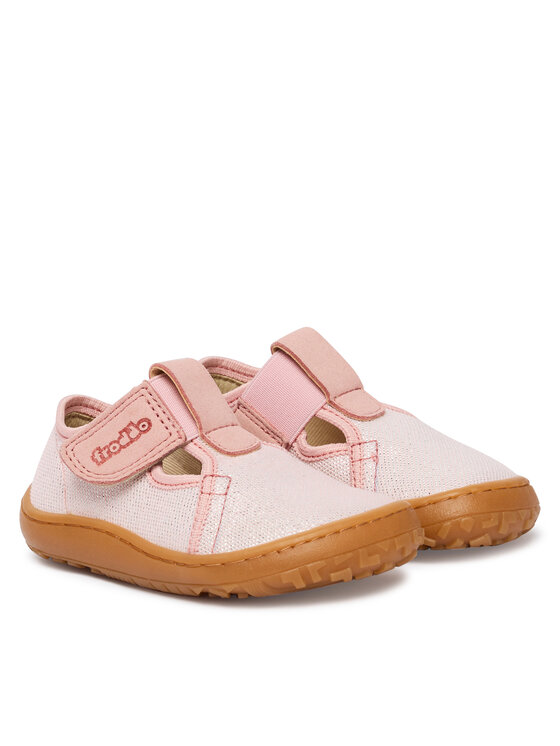 Froddo Froddo Papuče Barefoot Canvas T-Bar G1700439-2 M Ružičasta