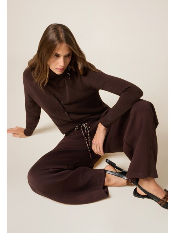 Oltre Oltre Sweter M220J005502N022 Brązowy Regular Fit
