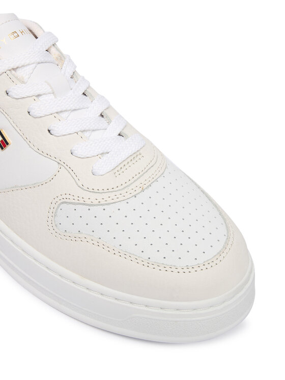 Tommy Hilfiger Tommy Hilfiger Sneakersy Th Sporty Cupsole Tumbled Ltr FW0FW09024 Écru