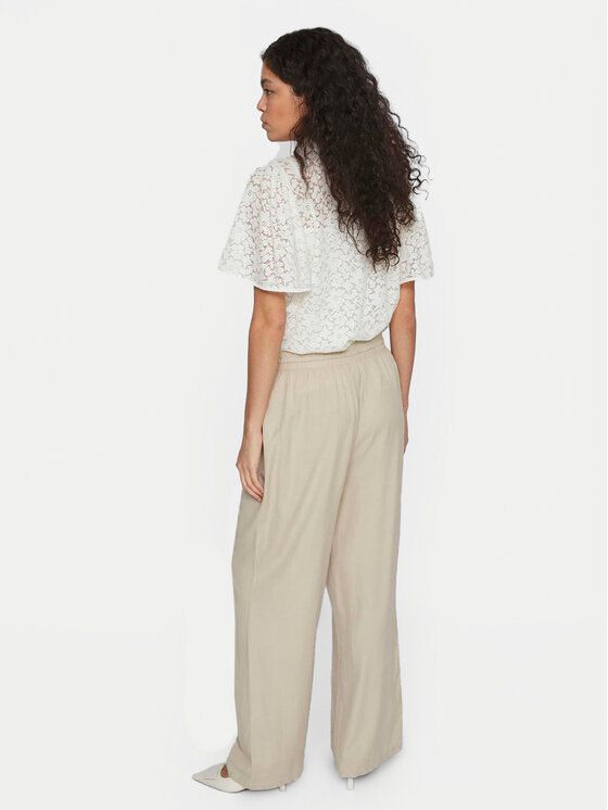 Vila Vila Spodnie materiałowe Pricil 14079560 Beżowy Loose Fit