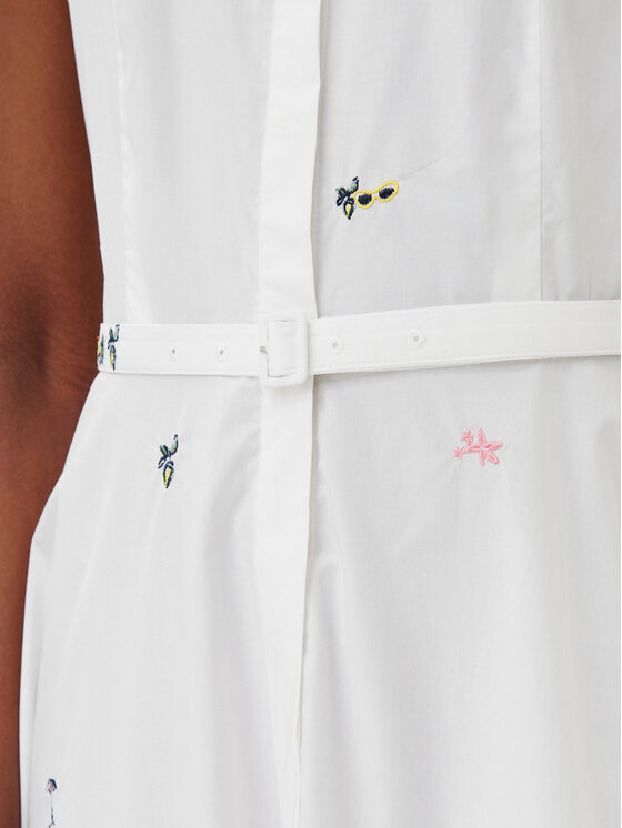 Marella Marella Rochie tip cămașă Ensign 2513221222 Alb Regular Fit