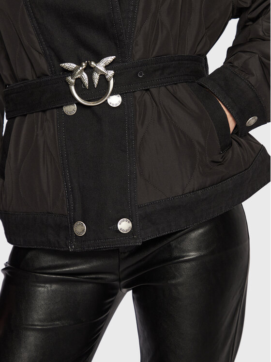 PINKO PINKO Kevad-sügis jope Crocchio 1J110W A0A2 Must Regular Fit