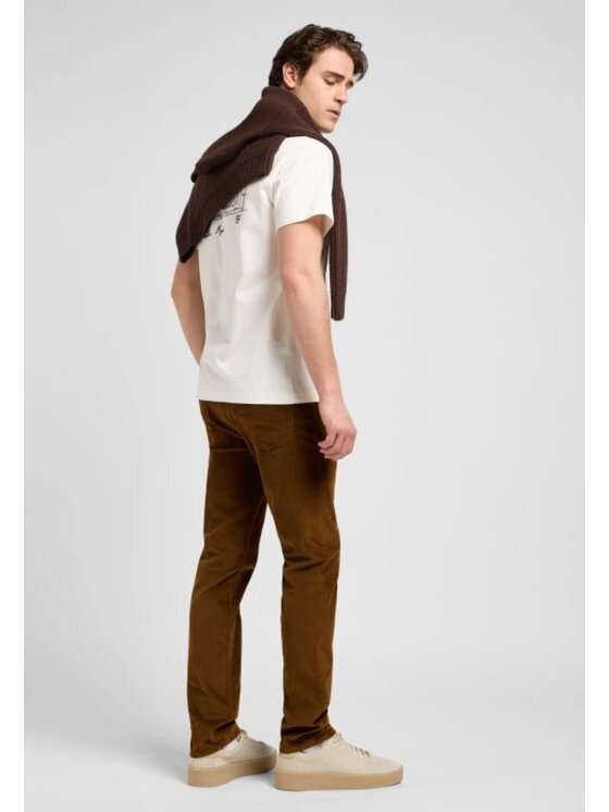 Lee Lee Spodnie materiałowe RIDER Brązowy Slim Fit