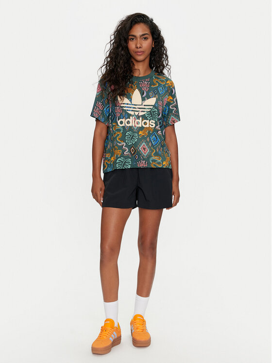 adidas adidas Тишърт FARM Rio Trefoil IW0795 Зелен Loose Fit