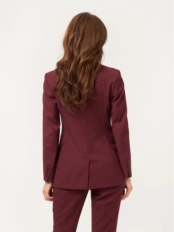 Willsoor Willsoor Marynarka 68213 Bordowy Slim Fit