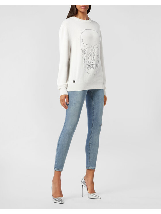 PHILIPP PLEIN PHILIPP PLEIN Longsleeve 2203 Biały Regular Fit