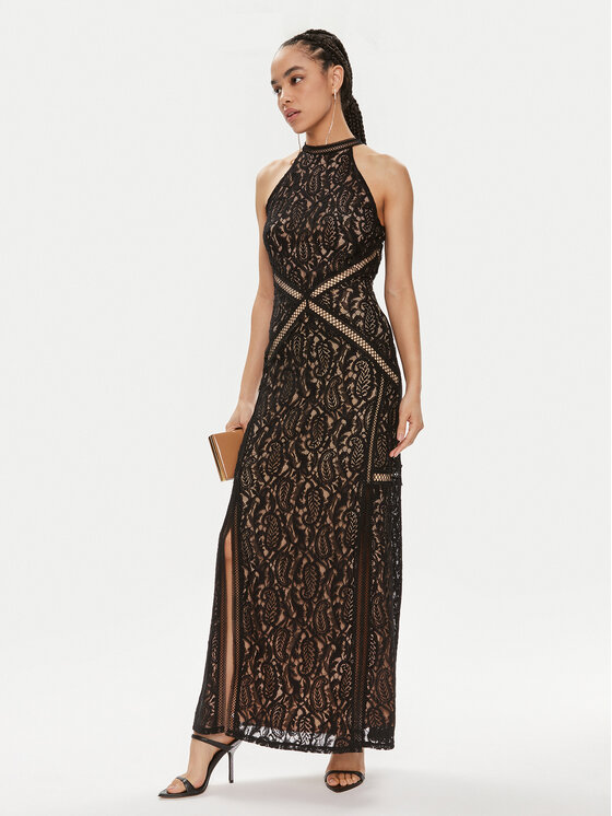 Guess Guess Večerné šaty Liza W4GK20 KC760 Čierna Slim Fit