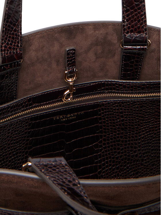 Tory Burch Tory Burch Táska Romy Suede Bauletto 183363 Sötétbarna