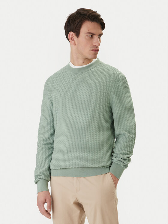 BOSS Pulover H-Imberto 50545283 Verde Regular Fit