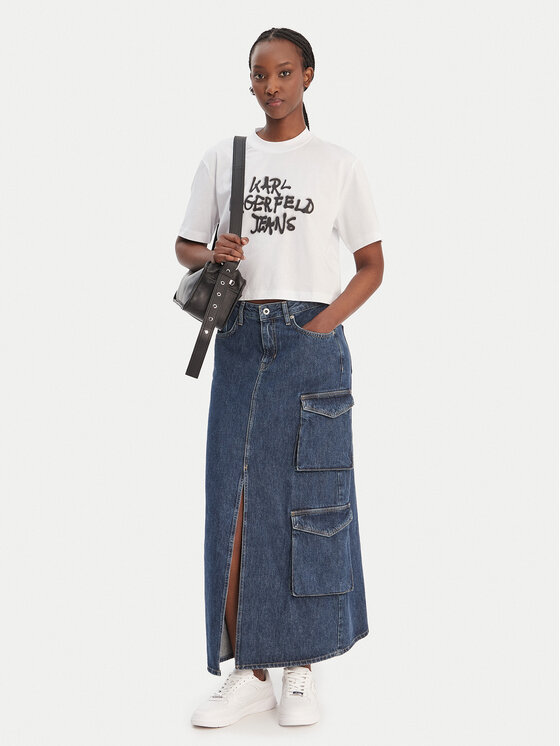 Karl Lagerfeld Jeans Karl Lagerfeld Jeans T-särk B1W17054 Valge Relaxed Fit