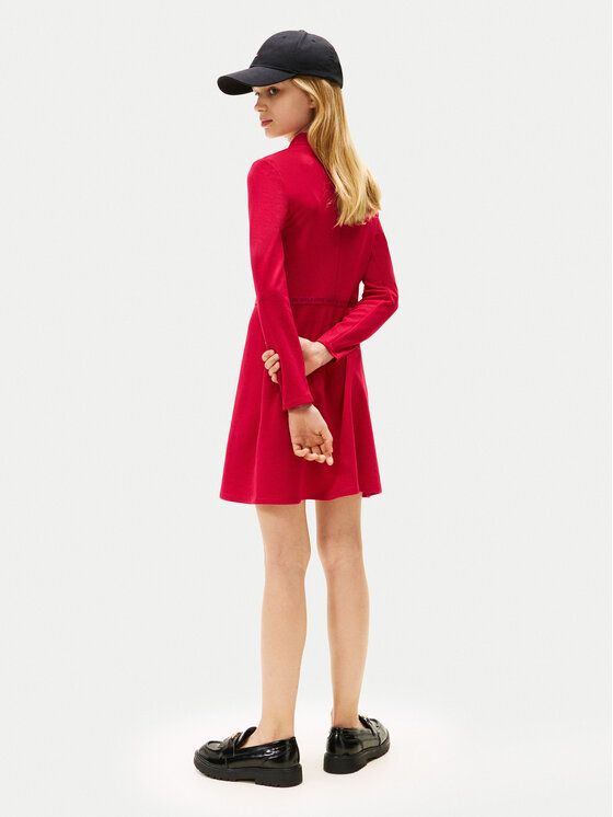 Tommy Hilfiger Tommy Hilfiger Rochie de zi Essential Skater KG0KG08790 D Roșu Regular Fit