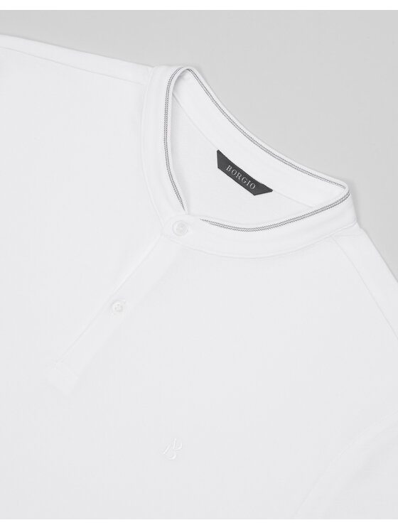 Borgio Borgio Polo stornara Biały Slim Fit