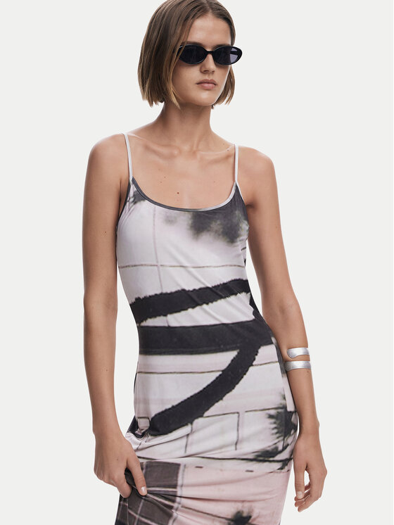 Desigual Desigual Rochie de vară 25SWVK56 Colorat Regular Fit