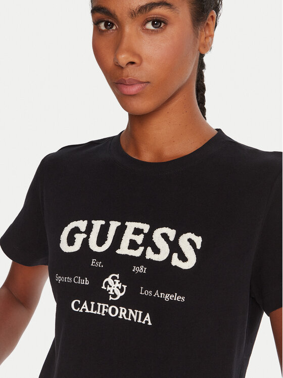 Guess Guess Tricou V5BI02 KCBF1 Negru Regular Fit
