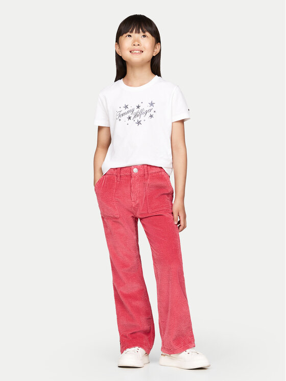Tommy Hilfiger Tommy Hilfiger T-Shirt KG0KG08250 D Biały Regular Fit