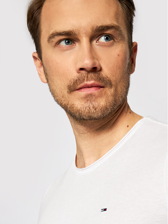 Tommy Jeans Tommy Jeans T-shirt Jaspe Bianco Slim Fit