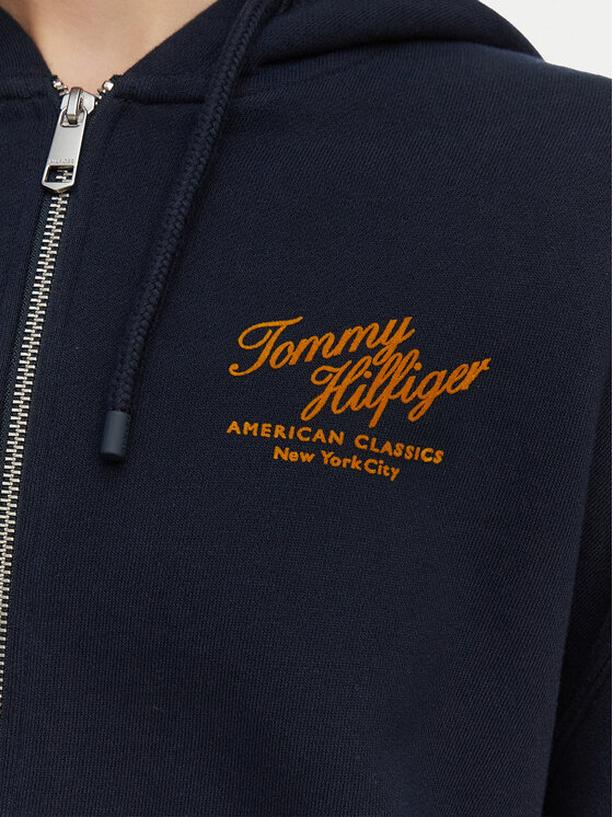 Tommy Hilfiger Tommy Hilfiger Mikina Terry WW0WW47845 Tmavomodrá Relaxed Fit