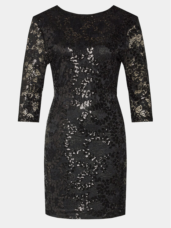 Kontatto Kontatto Коктейлна рокля BO350 Черен Slim Fit