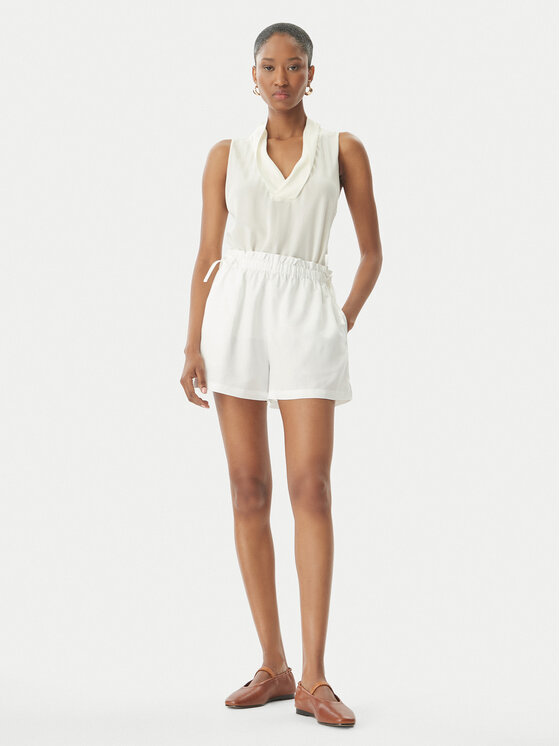 Seafolly Seafolly Pantalon scurți din material Beach Edit 55721-SH Alb Relaxed Fit