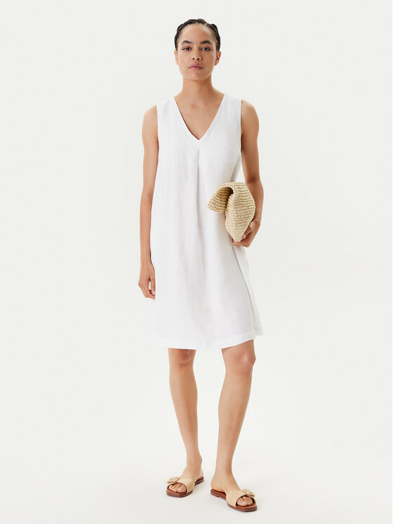United Colors Of Benetton United Colors Of Benetton Rochie de vară 4AGHDV0AX Alb Relaxed Fit