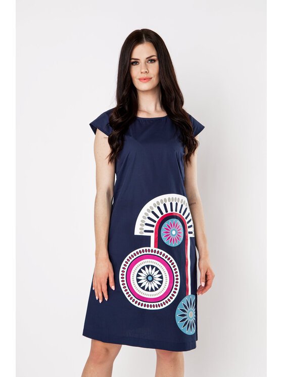 QUIOSQUE QUIOSQUE Každodenné šaty LUNA DRESS Tmavomodrá Regular Fit