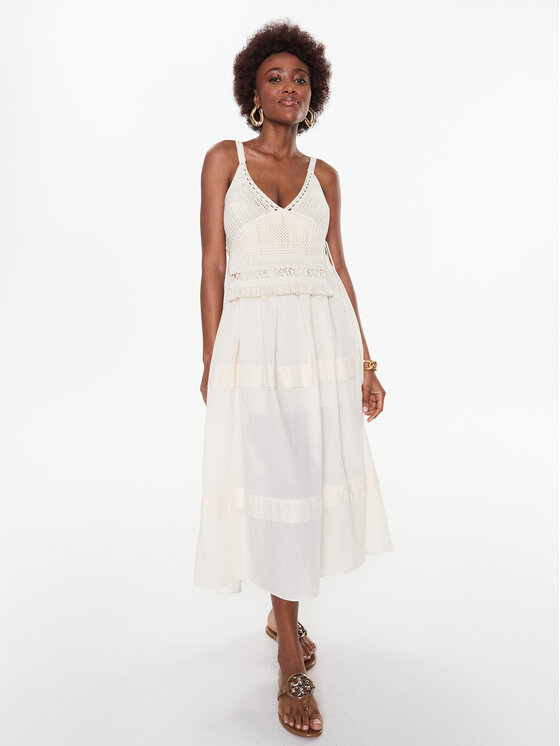 TWINSET TWINSET Sommerkleid 231TT3080 Écru Regular Fit