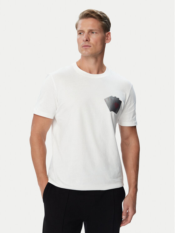 HUGO HUGO Tricou Dahr  50568696 Crem Regular Fit