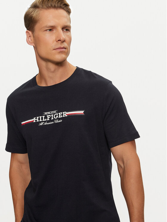 Tommy Hilfiger Tommy Hilfiger T-Shirt MW0MW36480 Granatowy Regular Fit