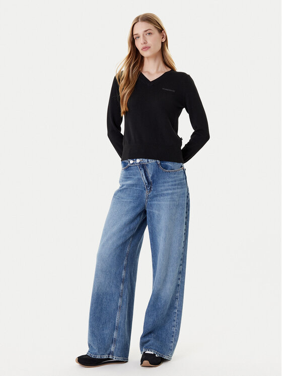 Guess Jeans Guess Jeans Πουλόβερ W4BR84 Z3HO2 Μαύρο Regular Fit