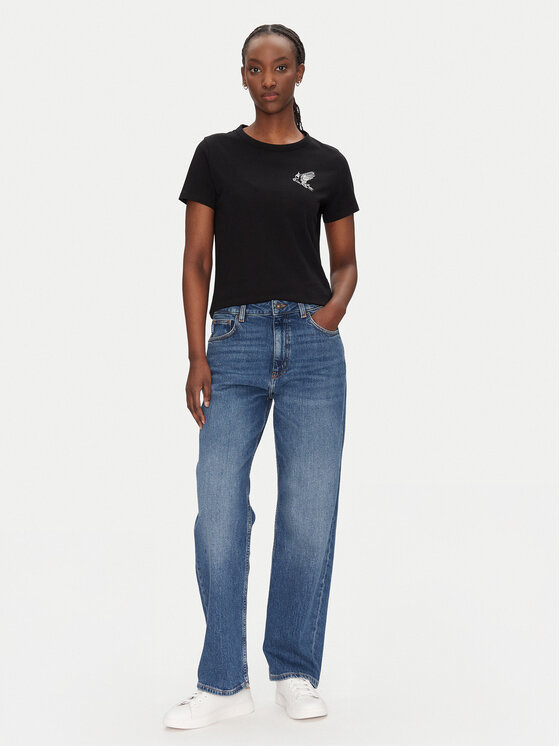 BOSS BOSS Футболка C_Elogo_21 50540260 Чорний Slim Fit