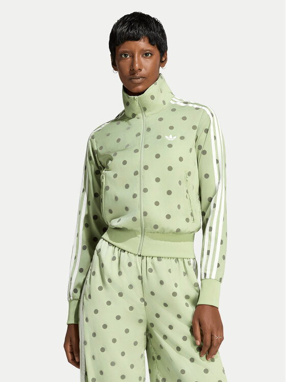 adidas adidas Bluza Satin Polka Dots Tt Track Top LI2854 Zielony Regular Fit